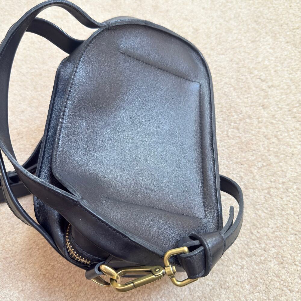 Madewell Sydney Black Leather Zip Top Small Crossbody Bag Convertible - Picture 6 of 13